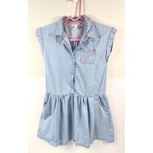 CAT & JACK Girls Dress Light Denim Blue Drop Waist Size L (10-12)  Sleeveless